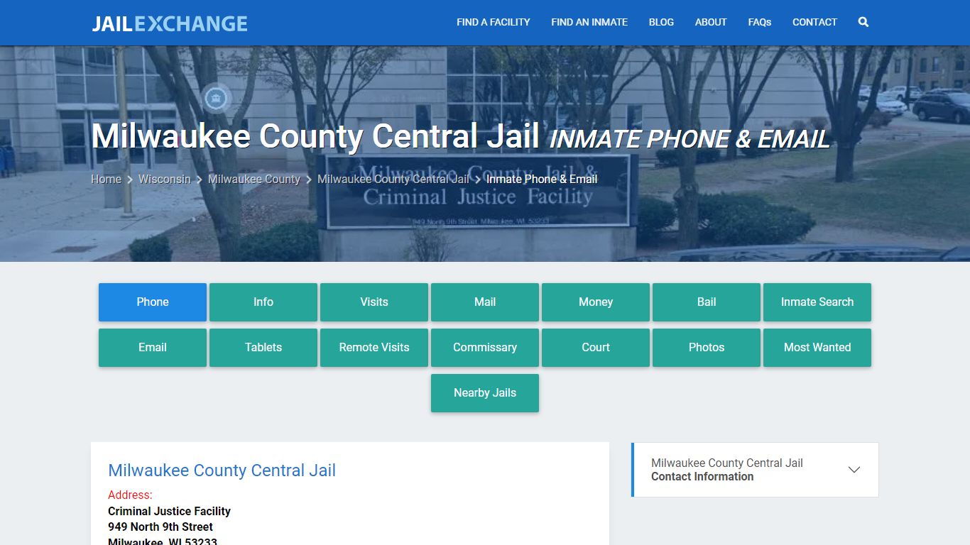 Inmate Phone - Milwaukee County Central Jail, WI - Jail Exchange